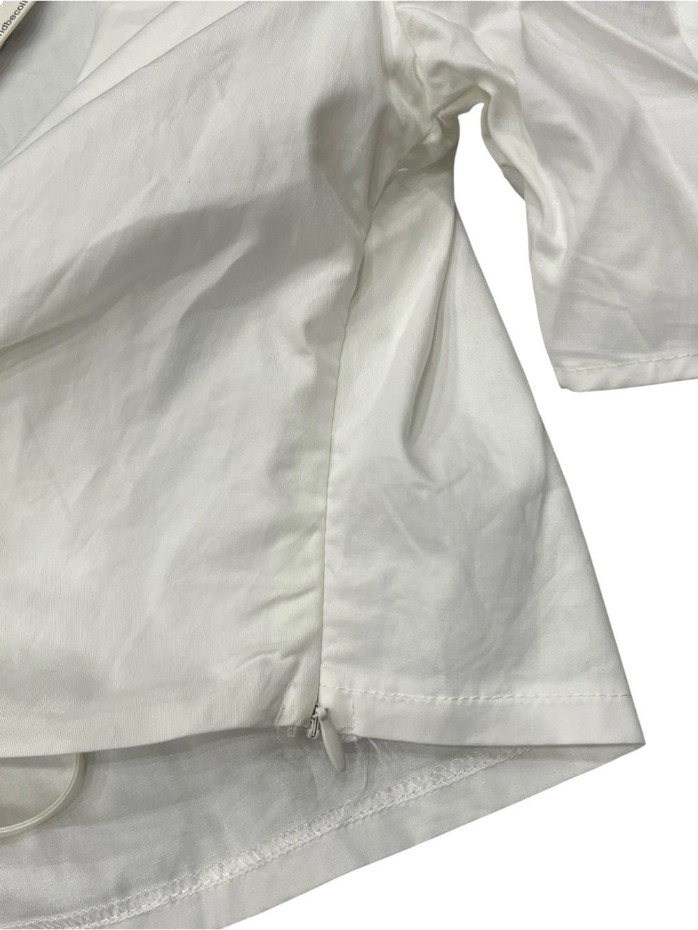 NWT DO+BE | ruffle ruched front top in off white M - Picture 5 of 8